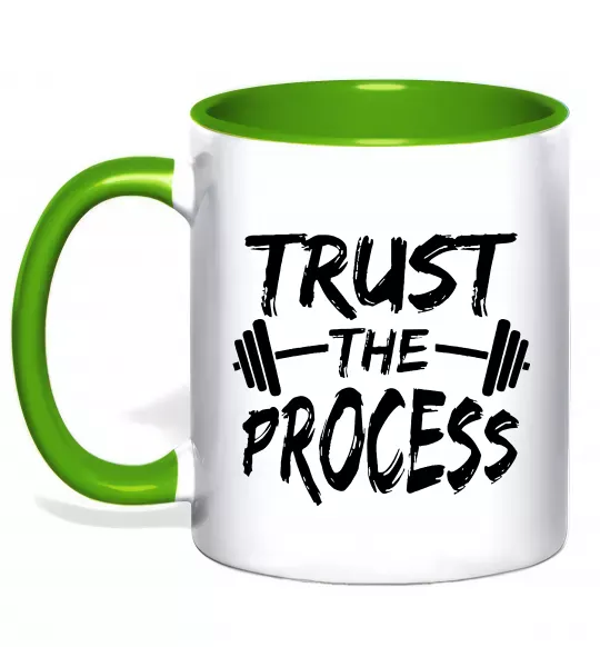 Чашка з кольоровою ручкою Trust the process Зелений фото