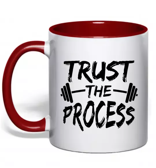 Чашка з кольоровою ручкою Trust the process Червоний фото