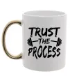 Чашка з кольоровою ручкою Trust the process Золото фото
