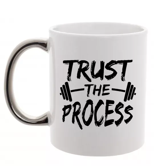 Чашка з кольоровою ручкою Trust the process Срібло фото