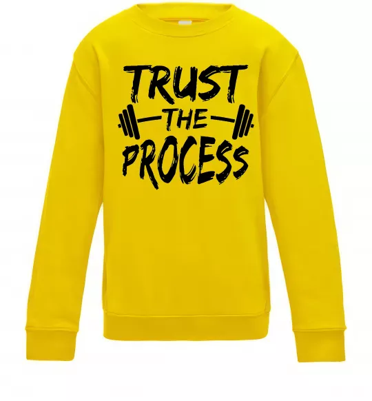 Детский Свитшот Trust the process Солнечно желтый фото