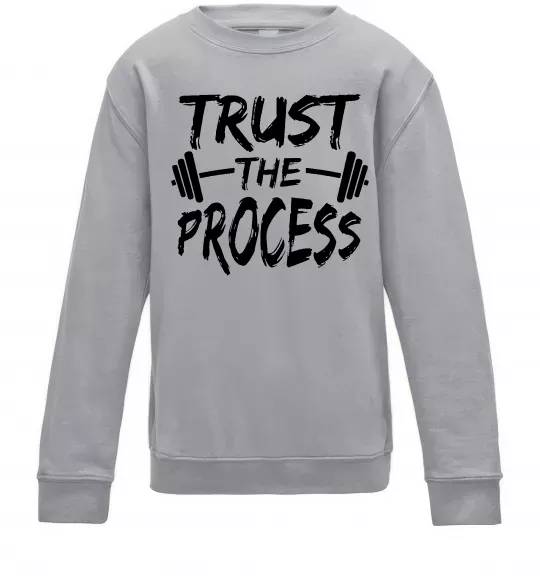 Детский Свитшот Trust the process Серый меланж фото