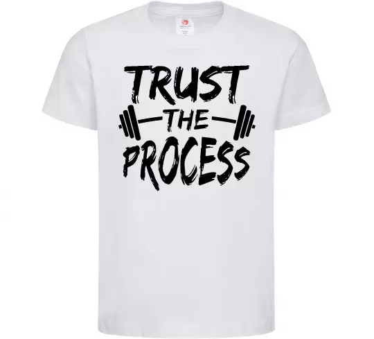 Дитяча футболка Trust the process Білий фото