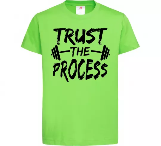 Дитяча футболка Trust the process Лаймовий фото