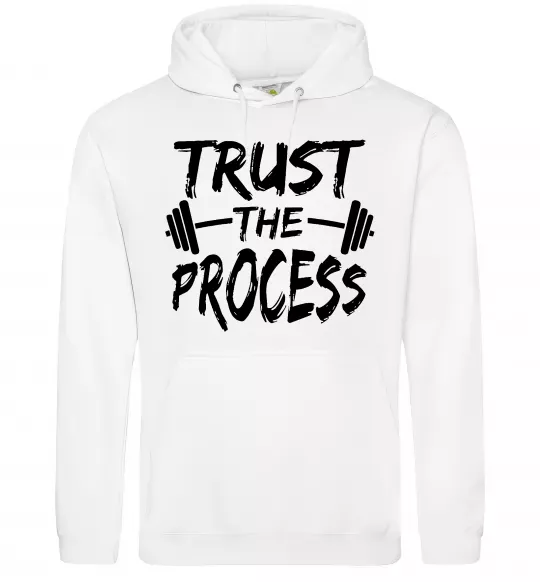 Чоловіча толстовка (худі) Trust the process Білий фото