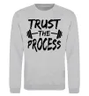 Свитшот Trust the process Серый меланж фото