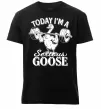 Чоловіча преміум футболка Today i`m a serious goose Чорний фото