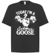 Футболка Оверсайз Today i`m a serious goose Чорний фото