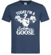 Чоловіча футболка Today i`m a serious goose Темно-синій фото