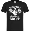 Чоловіча футболка Today i`m a serious goose Чорний фото