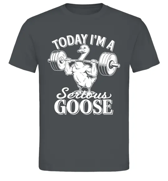 Чоловіча футболка Today i`m a serious goose Графіт фото