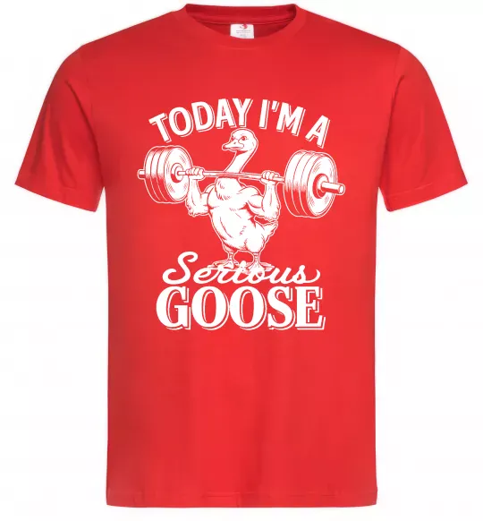 Чоловіча футболка Today i`m a serious goose Червоний фото