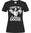 Женская футболка Today i`m a serious goose Черный фото