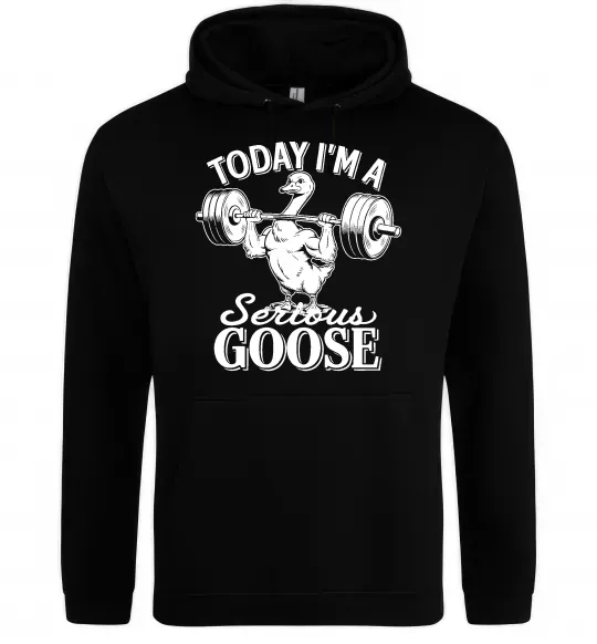 Жіноча толстовка (худі) Today i`m a serious goose Чорний фото