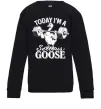 Дитячий світшот Today i`m a serious goose Чорний фото