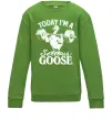 Дитячий світшот Today i`m a serious goose Лаймовий фото