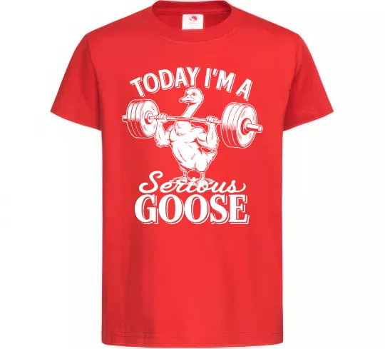 Дитяча футболка Today i`m a serious goose Червоний фото