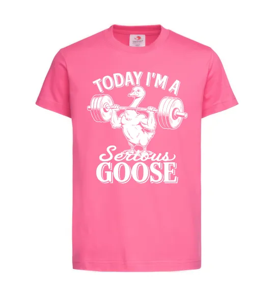 Детская футболка Today i`m a serious goose Ярко-розовый фото