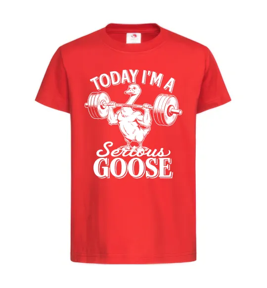 Детская футболка Today i`m a serious goose Красный фото