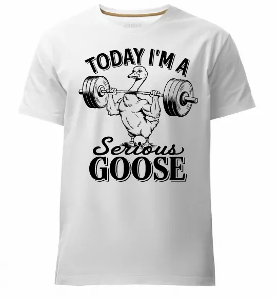 Чоловіча преміум футболка Today i`m a serious goose Білий фото
