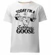 Чоловіча преміум футболка Today i`m a serious goose Білий фото