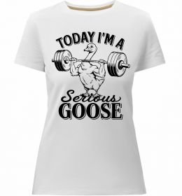 Жіноча преміум футболка Today i`m a serious goose