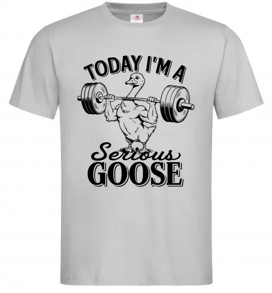 Чоловіча футболка Today i`m a serious goose Сірий фото