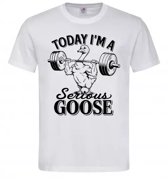 Чоловіча футболка Today i`m a serious goose Білий фото