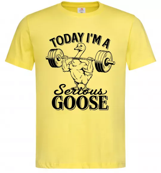 Чоловіча футболка Today i`m a serious goose Лимонний фото