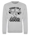 Світшот Today i`m a serious goose Сірий меланж фото