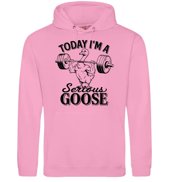 Мужская толстовка (худи) Today i`m a serious goose Розовый фото