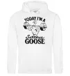 Чоловіча толстовка (худі) Today i`m a serious goose Білий фото