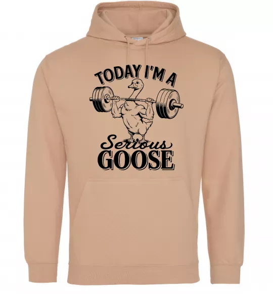Жіноча толстовка (худі) Today i`m a serious goose Пісочний фото