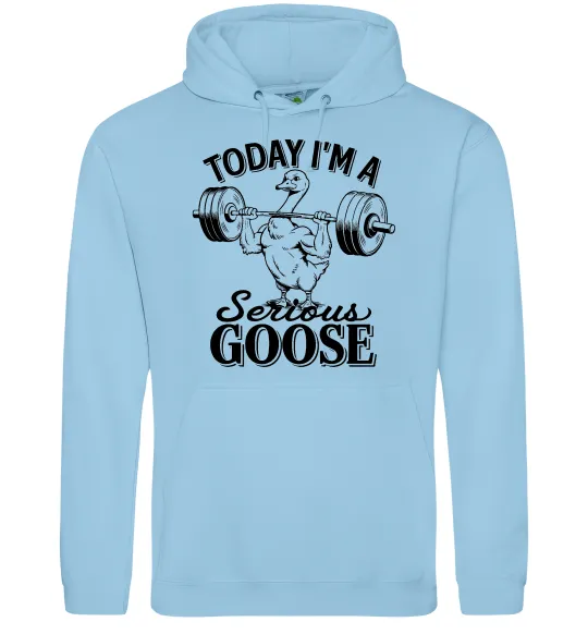 Жіноча толстовка (худі) Today i`m a serious goose Блакитний фото
