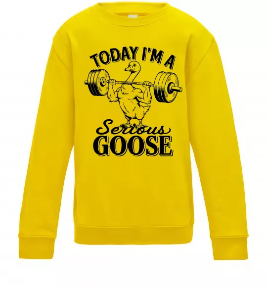 Дитячий світшот Today i`m a serious goose Сонячно жовтий фото