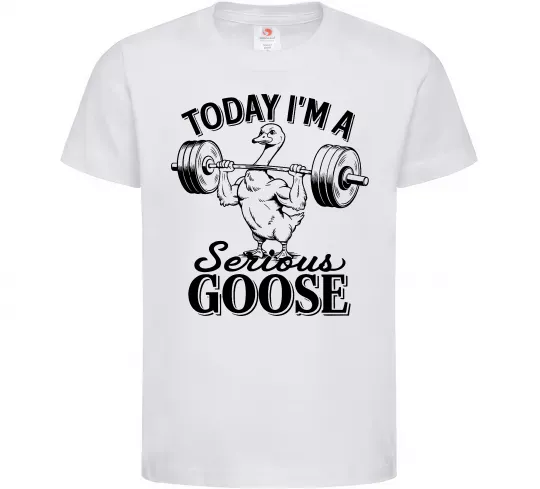 Дитяча футболка Today i`m a serious goose Білий фото