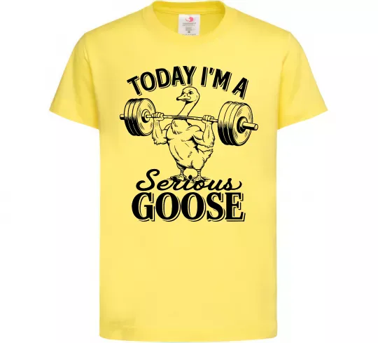 Дитяча футболка Today i`m a serious goose Лимонний фото
