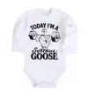 Дитячий бодік Today i`m a serious goose Білий фото