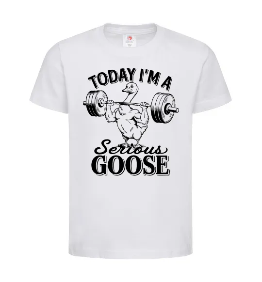 Детская футболка Today i`m a serious goose Белый фото