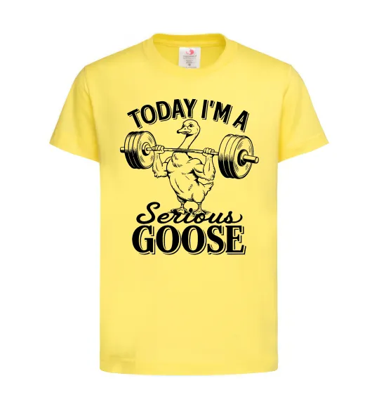 Детская футболка Today i`m a serious goose Лимонный фото