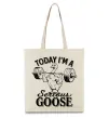 Еко-сумка Today i`m a serious goose Бежевий фото