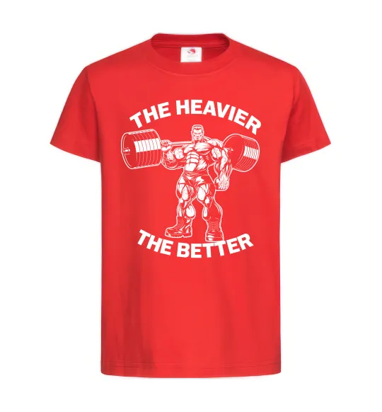 Детская футболка The heavier the better Красный фото
