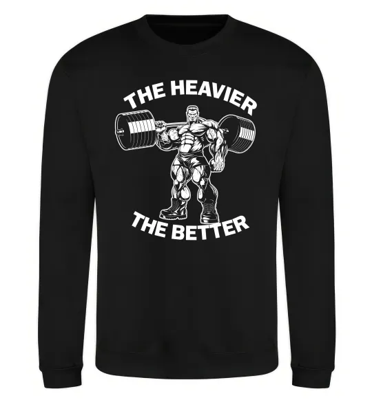 Світшот The heavier the better Чорний фото