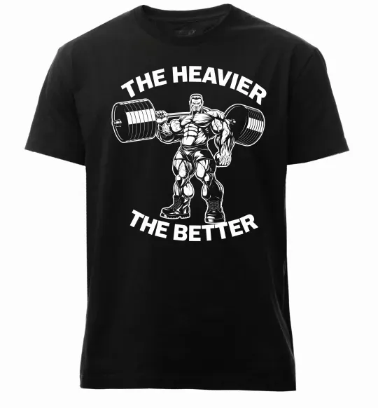 Чоловіча преміум футболка The heavier the better Чорний фото