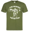 Чоловіча футболка The heavier the better Оливковий фото