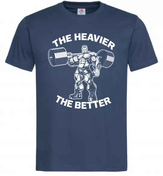 Чоловіча футболка The heavier the better Темно-синій фото