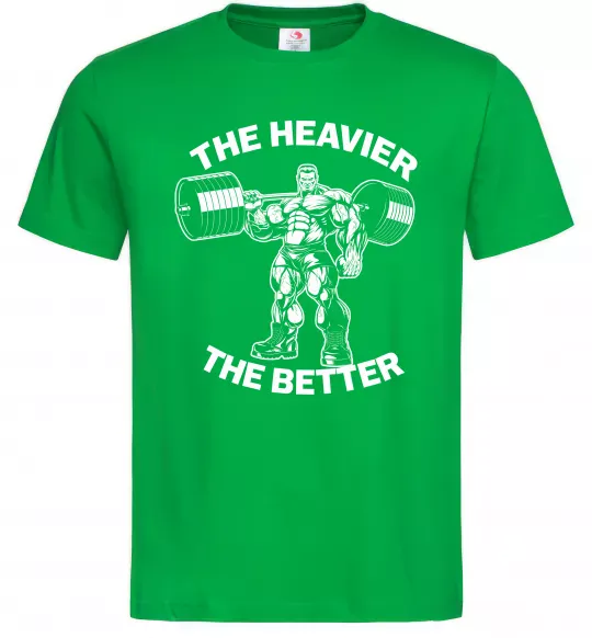 Чоловіча футболка The heavier the better Зелений фото