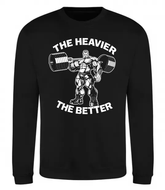 Світшот The heavier the better Чорний фото