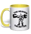 Чашка з кольоровою ручкою The heavier the better Сонячно жовтий фото
