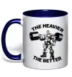 Чашка з кольоровою ручкою The heavier the better Глибокий темно-синій фото